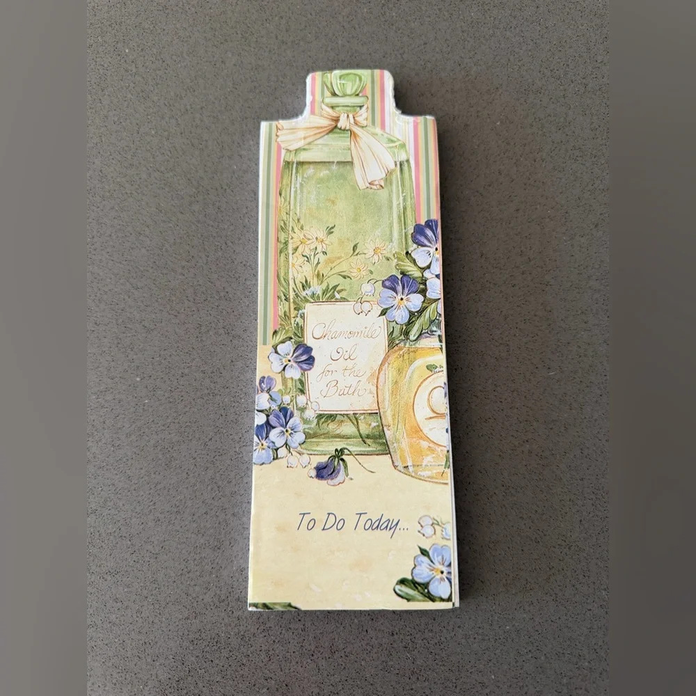 Vintage Floral Memo Pad Magnetic To Do List Cottagecore Chamomile Bath